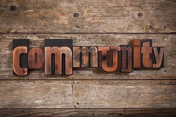 Community — letterpress wooden type rustic